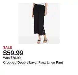 TSC Stores Cropped Double Layer Faux Linen Pant offer