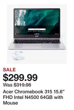TSC Stores Acer Chromebook 315 15.6 FHD Intel N4500 64GB with Mouse offer