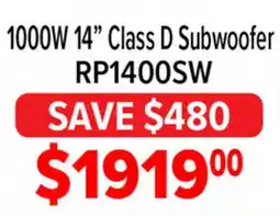 2001 Audio Video Klipsch RP1400SW 1000W 14 Class D Subwoofer offer
