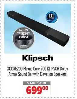 2001 Audio Video KLIPSCH XCORE200 Flexus Core 200 Dolby Atmos Sound Bar with Elevation Speakers offer