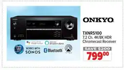2001 Audio Video TXNR5100 ONKYO 7.2 Ch. 4K/8K HDR Chromecast Receiver offer