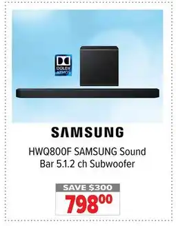 2001 Audio Video HWQ800F SAMSUNG Sound Bar 5.1. 2 ch Subwoofer offer