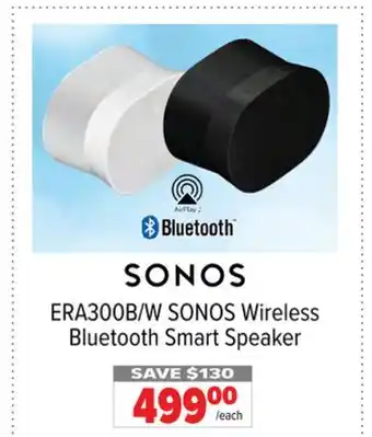 2001 Audio Video ERA300B/W SONOS Wireless Bluetooth Smart Speaker offer