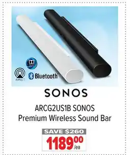 2001 Audio Video ARCG2US1B SONOS Premium Wireless Sound Bar offer