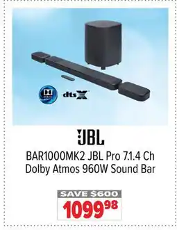 2001 Audio Video BAR1000MK2 JBL Pro 7.1.4 Ch Dolby Atmos 960W Sound Bar offer