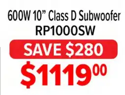 2001 Audio Video RP1000SW Klipsch 600W 10 Class D Subwoofer offer