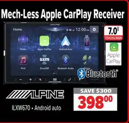 2001 Audio Video ILXW670 ALPINE Mech-Less Apple CarPlay Receiver offer