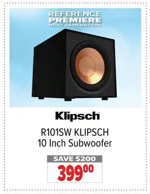 2001 Audio Video KLIPSCH R101SW 10 Inch Subwoofer offer