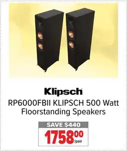 2001 Audio Video KLIPSCH RP6000FBII 500 Watt Floorstanding Speakers offer