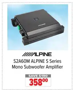2001 Audio Video S2A60M ALPINE S Series Mono Subwoofer Amplifier offer