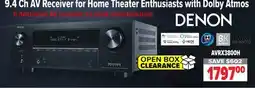 2001 Audio Video AVRX3800H Denon 9.4 Ch AV Receiver for Home Theater Enthusiasts with Dolby Atmos offer