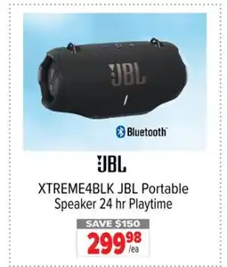 2001 Audio Video XTREME4BLK JBL Portable Speaker 24 hr Playtime offer