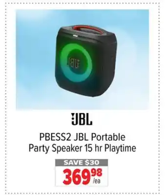 2001 Audio Video PBESS2 JBL Portable Party Speaker 15 hr Playtime offer
