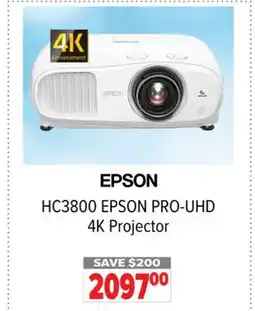 2001 Audio Video HC3800 EPSON PRO-UHD 4K Projector offer