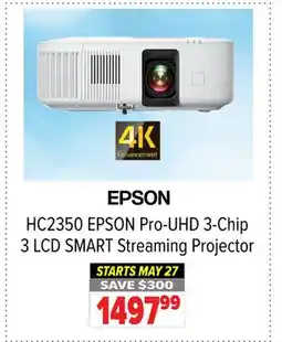 2001 Audio Video HC2350 EPSON Pro-UHD 3-Chip 3 LCD SMART Streaming Projector offer
