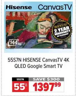 2001 Audio Video HISENSE CanvasTV 4K QLED Google Smart TV 55 offer