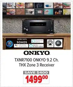 2001 Audio Video TXNR7100 ONKYO 9.2 Ch THX Zone 3 Receiver offer