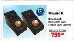 2001 Audio Video Klipsch RP500SABII Dolby Atmos 300W Surround Sound Speakers offer