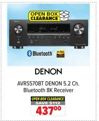 2001 Audio Video AVRS570BT DENON 5.2 Ch. Bluetooth 8K Receiver offer