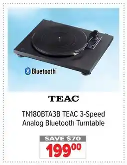 2001 Audio Video TEAC TN180BTA3B 3-Speed Analog Bluetooth Turntable offer