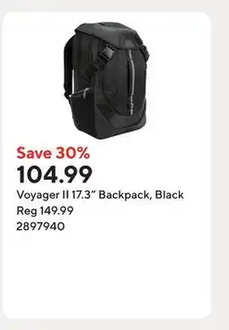 Staples Voyager II 17.3 Backpack, Black offer