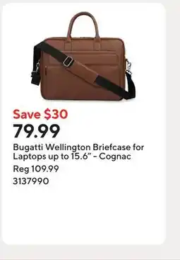 Staples Bugatti Wellington Briefcase for Laptops up to 15.6 - Cognac offer