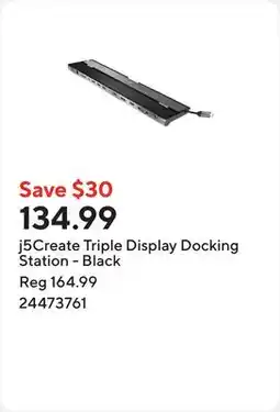 Staples j5Create Triple Display Docking Station - Black offer