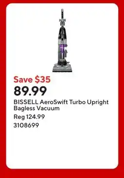 Staples BISSELL AeroSwift Turbo Upright Bagless Vacuum offer