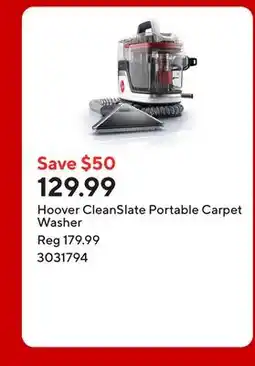 Staples Hoover CleanSlate Portable Carpet Washer offer