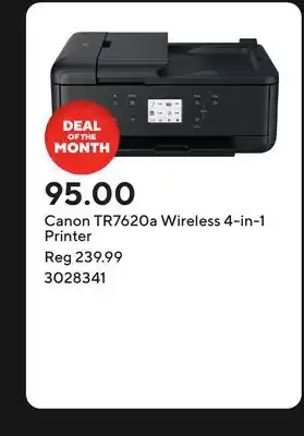 Staples Canon TR7620a Wireless 4-in-1 Printer offer