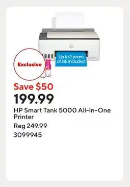 Staples HP Smart Tank 5000 All-in-One Printer offer