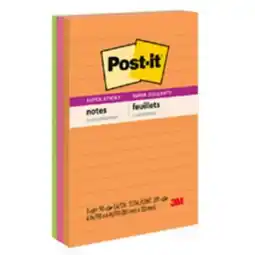 Staples Super Sticky Notes, Rio de Janeiro Collection, 4 x 6, Assorted Colours, 90 Sheets Per Pad offer