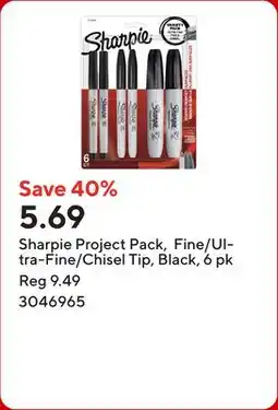 Staples Sharpie Project Pack, Fine/Ultra-Fine/Chisel Tip, Black offer