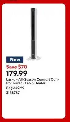 Staples Lasko - All-Season Comfort Control Tower - Fan & Heater offer