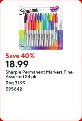 Staples Sharpie Permanent Markers Fine, Assorted offer
