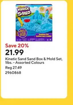 Staples Kinetic Sand Sand Box & Mold Set, 1lbs. - Assorted Colours offer