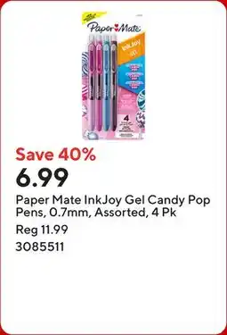 Staples Paper Mate InkJoy Gel Candy Pop Pens, 0.7mm, Assorted offer