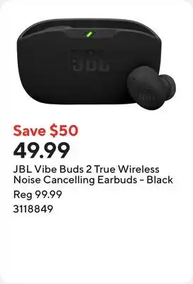 Staples JBL Vibe Buds 2 True Wireless Noise Cancelling Earbuds - Black offer