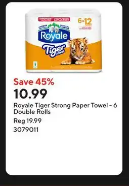 Staples Royale Tiger Strong Paper Towel - 6 Double Rolls offer