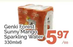 T&T Supermarket GENKI FOREST SUNNY MANGO SPARKLING WATER, 330mlx6 offer