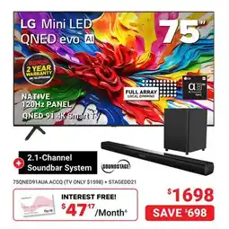 Visions Electronics LG QNED 91 4K Smart TV offer