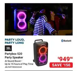 Visions Electronics JBL Partybox 520 Party Speaker offer