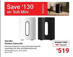 Visions Electronics SONOS Sub Mini Wireless Subwoofer offer