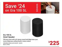 Visions Electronics Sonos Era 100 SL Smart Speaker offer