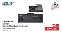 Visions Electronics THINKWARE Q200 2K Front and Rear Dash Cam Bundle offer