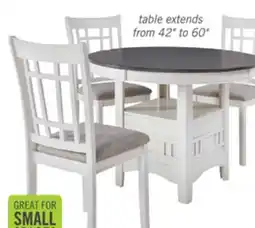 The Brick Dena 5pc Counter-Height Dining Set with Table & Chairs, 42-60W Extension, Round - Dove Grey offer