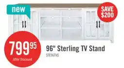 The Brick Sterling 95.83 Modern TV Stand with Storage and Cable Management for TVs up to 100 – Brown & White offer