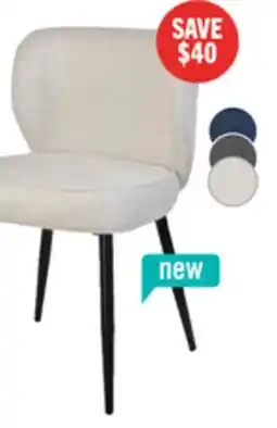 The Brick Sara Wing-Back Dining Chair with Polyester Fabric, Metal - White offer