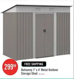 The Brick Outsunny 7' X 4' Metal Outdoor Storage Shed W/ Sliding Doors Light Grey offer