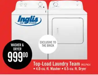 The Brick Inglis 4.0 Cu. Ft. Top-Load Washer and 6.5 Cu. Ft. Electric Dryer – White offer